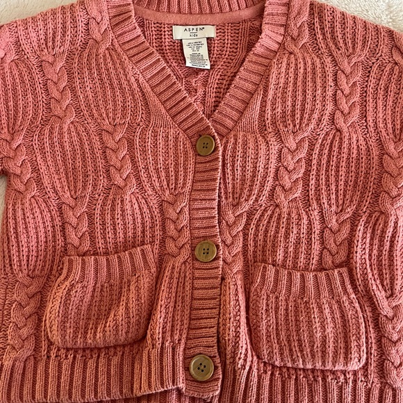 Girls Coral Knitted Cardigan - Picture 1 of 5